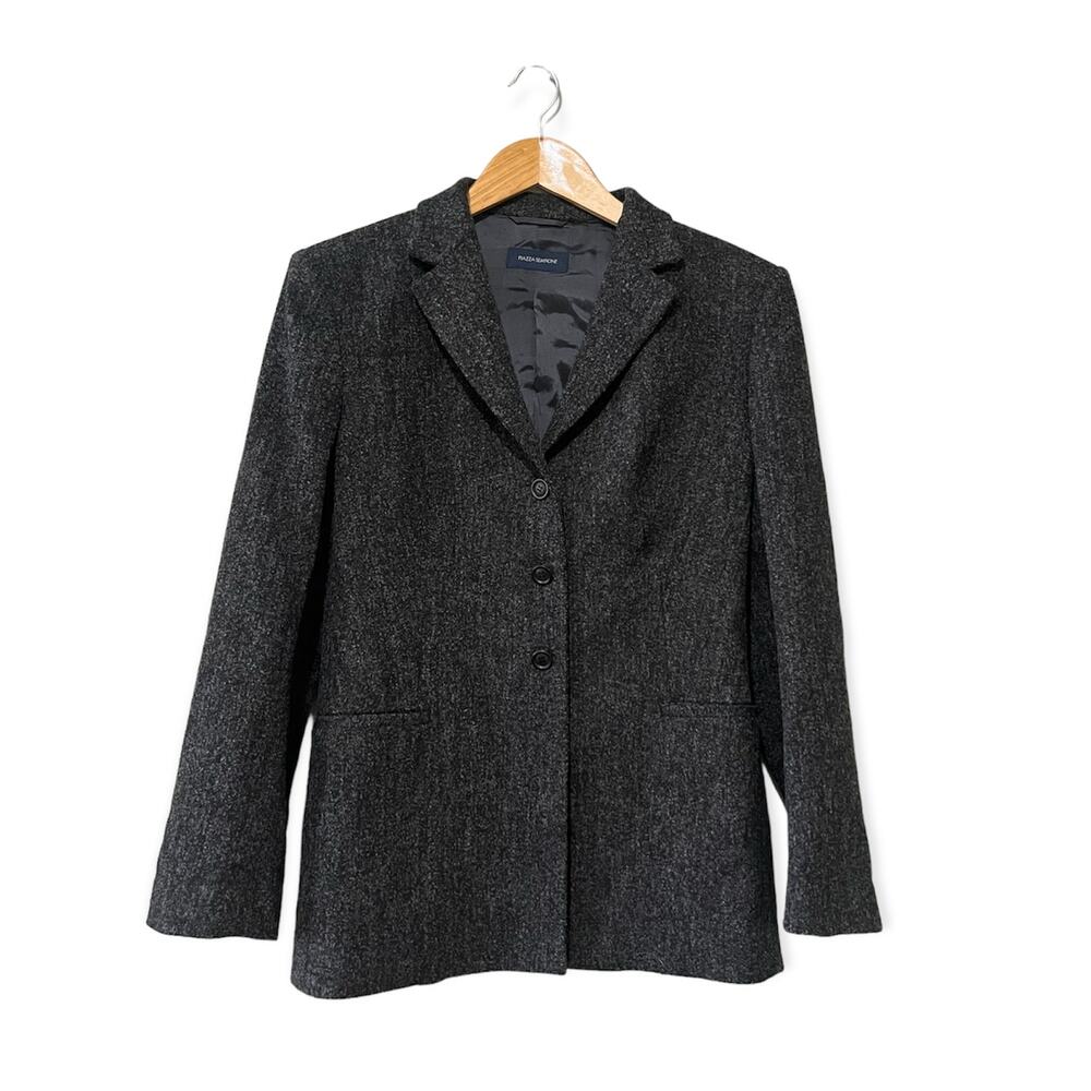 Piazza Sempione Blazer Size US 8 IT 44 Gray Wool Blend Made in Italy